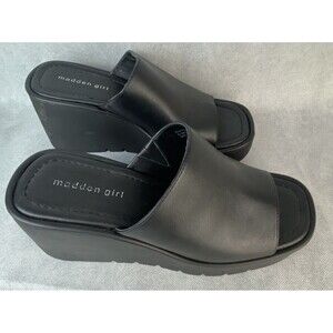 Madden Girl Black Wedge Sandals
